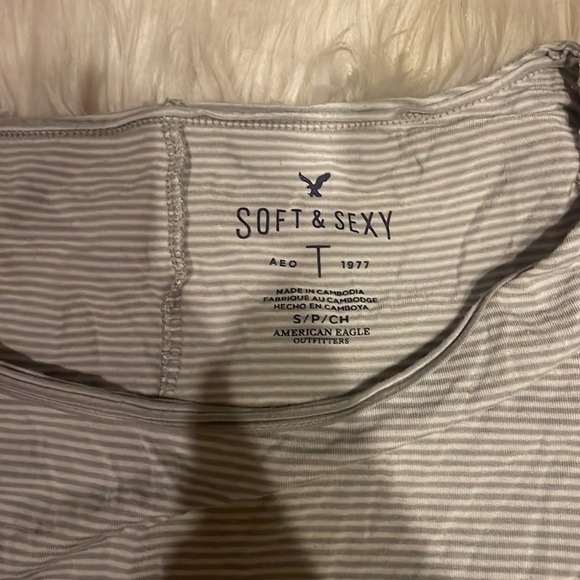 AMERICAN Eagle Super Soft Stripped Shirt - Picture 4 of 6